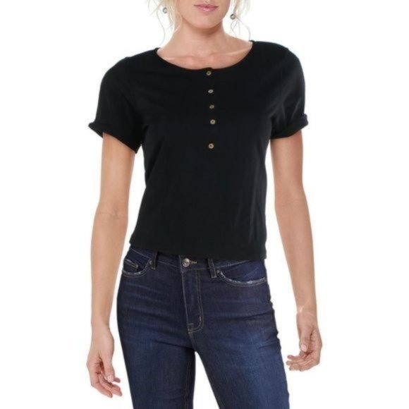Free People Tops - Free People What's Up Crop Boho Henley Top NWT